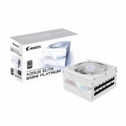 GIGABYTE AORUS ELITE P850W ICE Power Supply - PCIe 5.0, 80 PLUS Platinum, Fully Modular Design, 120mm Fan, ATX 3.0 compatible, EU Plug (AORUS 850W PLATINUM F/M P850W ICE)