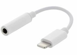 Deltaco IPLH-595 mobile phone cable White 0.065 m 3.5mm Lightning (EPZI Lightning til hovedtelefon jackst)