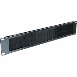 Cablenet 2u Brush Strip Panel Letter Box Style Black (CNL 2u Brush Panel Letterbox Bk)