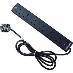 CNL 6W UK 13A SURGE PROTECT Bk 10M Lead