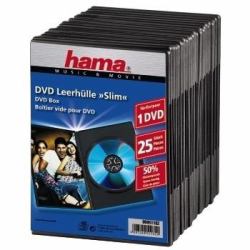 Hama DVD Slim Box 25, Black 1 discs (Hama DVD Slim Box slim jewel case til)