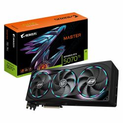 GIGABYTE AORUS GeForce RTX 5070 Ti MASTER 16G Graphics Card - 16GB GDDR7, 256bit, PCI-E 5.0, 2670 MHz Core Clock, 3 x DP 2.1a, 1 x HDMI 2.1b, NVIDIA DLSS 4, GV-N507TAORUS M-16GD (Gigabyte NVIDIA Ge...