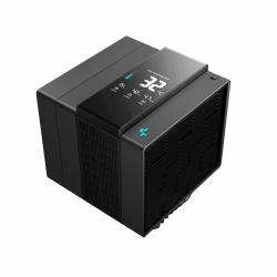 DeepCool ASSASSIN IV VC VISION Processor Air cooler 120/140 mm Black 1 pc[s] (DeepCool Assassin IV VC Vision Dual-Fan CPU Air Cooler with 140mm & 120mm Fans, Vapour Chamber Base, Digital Display fo...