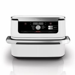 Ninja AF500EUWH fryer Double 10.4 L Stand-alone 2470 W Hot air fryer Silver, White (Ninja AF500EUWH Foodi FlexDrawer 10,4L HeiÃluftfritteuse WeiÃ)