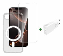 4smarts 541359 mobile phone starter kit Transparent, White (3IN1 PREMIUM STARTER SET - APPLE IPHONE 16E MAGSAFE)