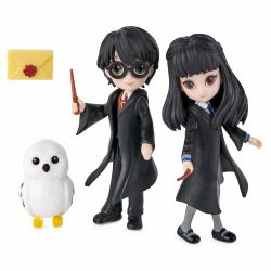 Wizarding World , Magical Minis Harry Potter and Cho Chang Friendship Set with Creature, Kids Toys for Ages 5 and up (Spin Master WW 8cm M. Harry, Cho, Hedw)