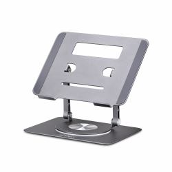 StarTech.com Rotating Laptop Stand, 360 Swivel, Ergonomic Desk Riser for Computer, Elevated Tray w/ Adjustable Tilt, Max 11lb/5kg, Aluminum Build, Portable Design (LAPTOP STAND/RISER FOR DESK - COM...