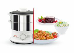 Tefal VC1451 steam cooker 2 basket[s] Countertop Stainless steel, White (Tefal Convenient Series VC1451,Ã steam)