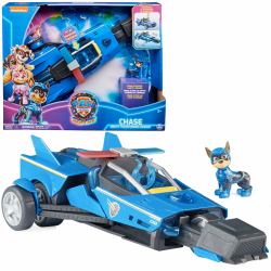 PAW Patrol : The Mighty Movie, Chase’s Mighty Transforming Cruiser with Mighty Pups Action Figure, Lights and Sounds, Kids Toys for Boys & Girls 3+ (PAW Patrol PAW VHC Chase Dlx Vehicle P)