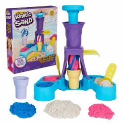 Kinetic Sand , Soft Serve Station with 14oz Play Sand [Blue, Pink & White], 2 Ice Cream Cones & 2 Tools, Sensory Toys for Kids Ages 5 and up (Kinetic Sand Soft Serve Station)