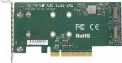 Supermicro AOC-SLG3-2M2 interface cards/adapter Internal M.2 (LOW PROFILE PCIE RISER CARD,Includes two internal slots for M.2 NVMe SSDs [22x110mm, 22x80mm, 22x60mm] allowing any system to yield hig...
