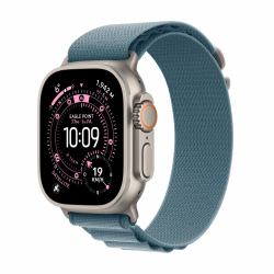 Apple Watch Ultra 3 GPS + Cellular 49mm Natural Titanium Case with Light Blue Alpine Loop - Medium (-WATCH ULTRA 3 49 NT LI BL ALP MED)