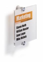 Durable 482219 sign holder/information stand Acrylic, Aluminium Aluminium, Transparent (Durable CRYSTAL Door Sign 148x148mm)