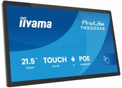 iiyama TW2223AS-B3P Signage Display Interactive flat panel 54.6 cm [21.5"] Wi-Fi 450 cd/m² Full HD Black Touchscreen Built-in processor Android 24/7 (21,5" Android OS - Warranty: 36M)
