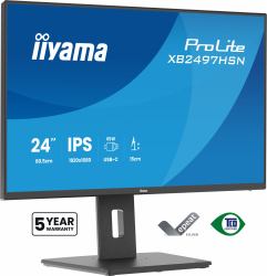 iiyama ProLite XB2497HSN-B1 computer monitor 60.5 cm [23.8"] 1920 x 1080 pixels Full HD LED Black (24" XB2497HSN-B1 Monitor - 24" Black IPS LCD Monitor 100hz 1ms)