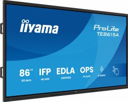iiyama TE8615A-B2AG Signage Display Kiosk design 2.17 m [85.6"] Wi-Fi 550 cd/m² 4K Ultra HD Black Touchscreen Built-in processor Android 24/7 (iiyama TE8615A-B2AG Signage Display Interactive flat ...
