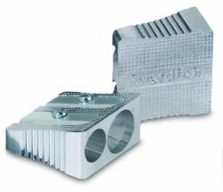 Snopake Metal Wedge Double Sharpener Box - Silver- 1 Box of 20