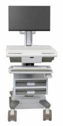 Ergotron M011-0101-111001-1-0 All-in-One PC/workstation mount/stand 19.5 kg White, Grey 61 cm [24"] (MOSAIC LCD CART - TIER 2 STD 1X1)