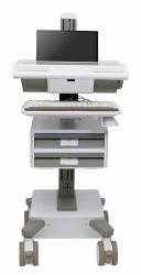 Ergotron M021-0101-111001-1-0 All-in-One PC/workstation mount/stand 19.5 kg White, Grey 43.2 cm [17"] (MOSAIC LAPTOP CART - TIER 2 STD 1X1)