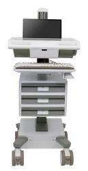 Ergotron M021-0101-111101-1-0 All-in-One PC/workstation mount/stand 19.5 kg White, Grey 43.2 cm [17"] (MOSAIC LAPTOP CART - TIER 3 STD 1X1X1)