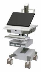 Ergotron M031-0101-130001-1-0 All-in-One PC/workstation mount/stand 19.5 kg White, Grey 61 cm [24"] (MOSAIC FLEX ARM CART - TIER 1 STD 3)