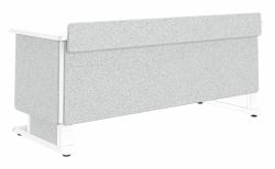 Middle Atlantic Products Forum™ Lectern, 72" Wide, Electrically Height Adjustable, Wilsonart® Designer White, White Powdercoat, Silver Gray Felt with Power for UK (FM LECTERN 7227 HTADJ D8 LW UK)