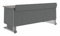 Middle Atlantic Products Forum™ Lectern, 72" Wide, Electrically Height Adjustable, Wilsonart® Asian Night, Graphite Powdercoat, Charcoal Gray Felt with Schuko Power (FM LECTERN 7227 HTADJ A3 GR EU)