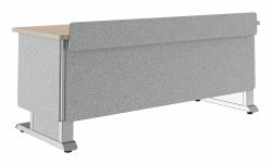 Middle Atlantic Products Forum™ Lectern, 72" Wide, Electrically Height Adjustable, Wilsonart® Kensington Maple, Magnesium Powdercoat, Silver Gray Felt with Power for Switzerland (FM LECTERN 7227...