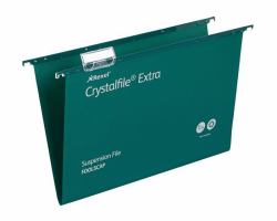Rexel Crystalfile Extra Foolscap Suspension File 15mm Green [25] (Rexel Crystalfileâ¢ Extra Foolscap Suspension File Green - Pack of 25)