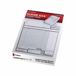 Rexel Twinlock Scribe 654 Sales Receipt 2 Part Refill [100] (Rexel Counter Sales Receipt 2 Part Set 654/2 - Pack of 100)