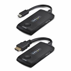 StarTech.com Wireless USB-C to HDMI Extender for Meeting Rooms and Huddle Spaces, 4K 60Hz, 65ft Range, USB Powered, Plug-and-Play Transmitter and Receiver Kit (WIRELESS USB-C HDMI EXTENDER - - 20M ...
