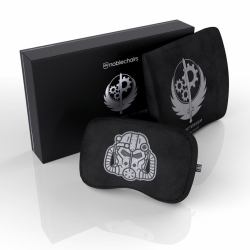 noblechairs Brotherhood of Steel Neck pillow/Lumbar pillow Black 2 pc[s] (noblechairs Memory Foam Pillow Fallout Brotherhood of Steel Edition)