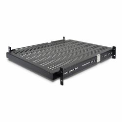 StarTech.com 2U Sliding Server Rack Mount Shelf - 20 to 30in Adjustable Mounting Depth - Vented - 50lb - Heavy Duty Universal 19” Rack Shelf for Equipment Rack - 24in Deep (2U SERVER RACK SHELF S...