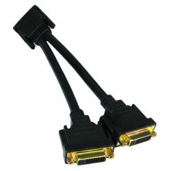 Cables Direct CDL-DV188 cable splitter/combiner Black (CDL DVI-D M to 2x F Splitter Cable)