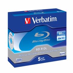 Verbatim 43748 blank Blu-Ray disc BD-R 50 GB 5 pc[s] (Verbatim BD-R DL 50GB 6x 5pk JC)