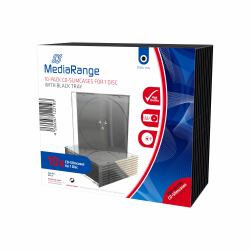 MediaRange BOX32 optical disc case DVD case 1 discs Black, Transparent (MEDIARANGE CD SLIMCASE FOR 1 DISC 5.2MM, BLACK TRAY 10PCK)