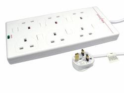 Cables Direct RB-03-6GANGSWD power extension 3 m 6 AC outlet[s] Indoor White (CDL 3MTR 6 GANG UK SWITCHED)