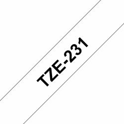 Brother TZE-231 label-making tape Black on white (Brother TZe-231 - Standard adhesive - black on white - Roll [1.2 cm x 8 m] 1 cassette[s] laminated tape - for Brother PT-D210, D600, H110, P-Touch ...