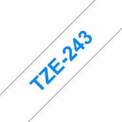 Brother TZE-243 label-making tape Blue on white (TZE-243 LAMINATED TAPE 18MM 8M - BLUE ON WHITE)
