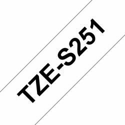 Brother Extra Strength Adhesive Tape (TZE-S251 LAMINATED TAPE M 8M 8M - BLACK ON WHITE EXTRA-STRONG)