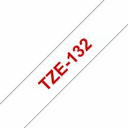 Brother Laminated tape 12mm (Brother TZE132 Red on Clear 8M x 12mm Gloss Tape)