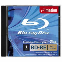 Imation BD-RE SL, 1x-2x, 25GB, Jewelcase 1 pc[s] (IMATION BLURAY RECORDABLE 25gb BD-RE SL 1PK JEWEL)