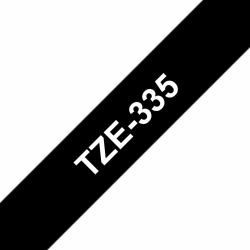 Brother TZE-335 label-making tape White on black TZ (TZE-335 LAMINATED TAPE 12MM 8M - WHITE ON BLACK)