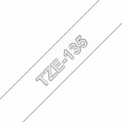 Brother Laminated tape 12mm (TZE-135 LAMINATED TAPE 12MM 8M - WHITE ON CLEAR)