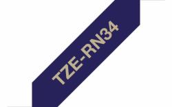 Brother TZE-RN34 label-making tape Gold on navy (TZERN34 12MM GOLD ON D BLUE RIBBON T)