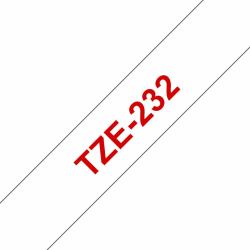 Brother TZE-232 label-making tape Red on white (TZE-232 LAMINATED TAPE 12MM 8M - RED ON WHITE)