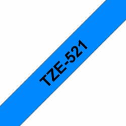 Brother Laminated tape 9mm (TZE-521 LAMINATED TAPE 9MM 8M - BLACK ON BLUE)