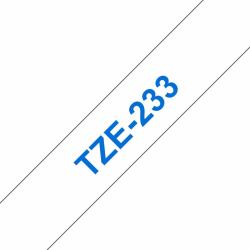 Brother TZE-233 label-making tape Blue on white (TZE-233 LAMINATED TAPE 12MM 8M - BLUE ON WHITE)