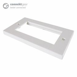 CONNEkT Gear Double Faceplate for RJ45 Modules - 4 Module version 145 x 85mm - White (4 MOD DOUBLE FACEPLATE RJ45 - 145X85MM WHITE)