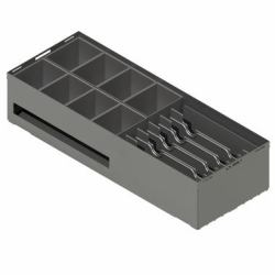 apg Solutions 20944PAC cash tray Metal Black (460 FLIP LID INSERT 8 COIN 6 - VERTICAL NOTE METAL)